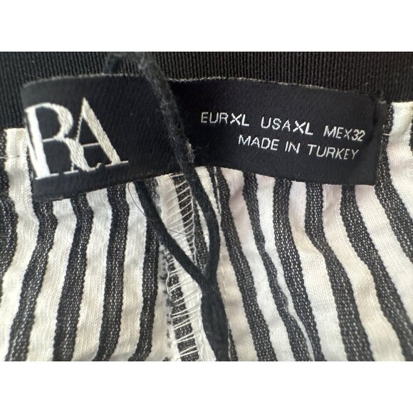 2/$30 ZARA Seersucker Slacks XL Black & White Cotton/Polyester Blend - Picture 5 of 16